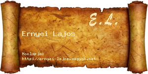Ernyei Lajos névjegykártya